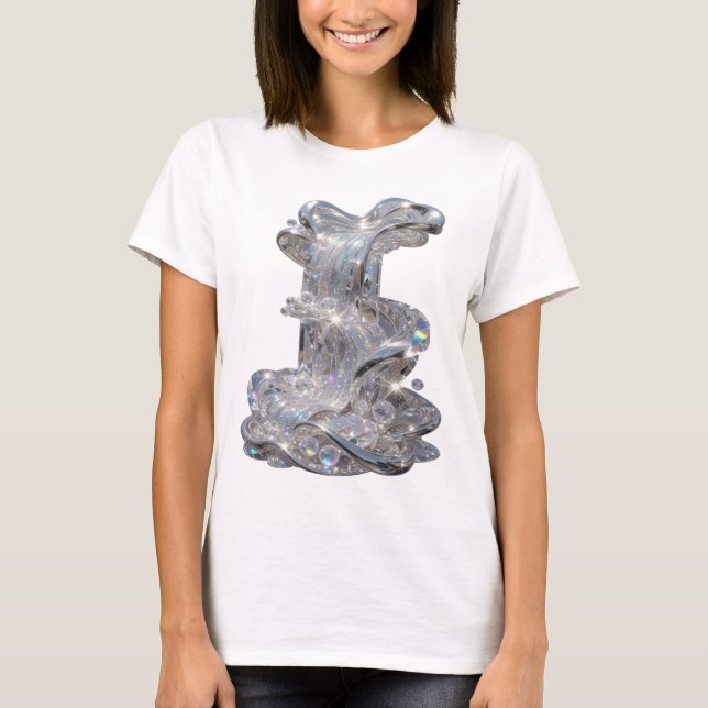 Ikonisk silver ABSTRAKT KONST Statement T-shirt (Framsida)