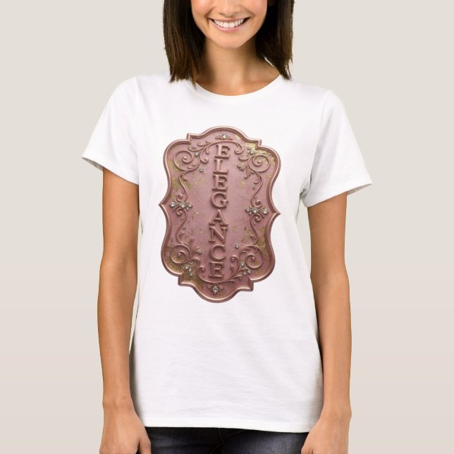Ikonisk Silver ELEGANS Kofte Design T Shirt (Framsida)