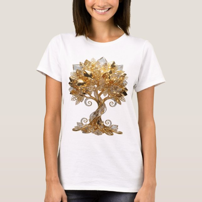 Ikonisk Silver LIVSTRÄD Text Design T Shirt (Framsida)