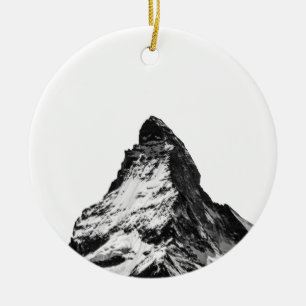 Ikoniska alpberget Matterhorn i Svarta Mugg Julgransprydnad Keramik