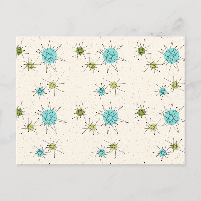 Ikoniska Atomic Starbursts vykort (Framsida)