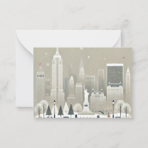 Ikoniska Frihetsgudinnan & NYC Skyline Semester Anteckningskort