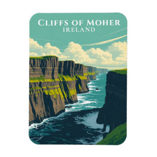 Ikoniska klippor av Moher Ireland Landmark Souveni Magnet