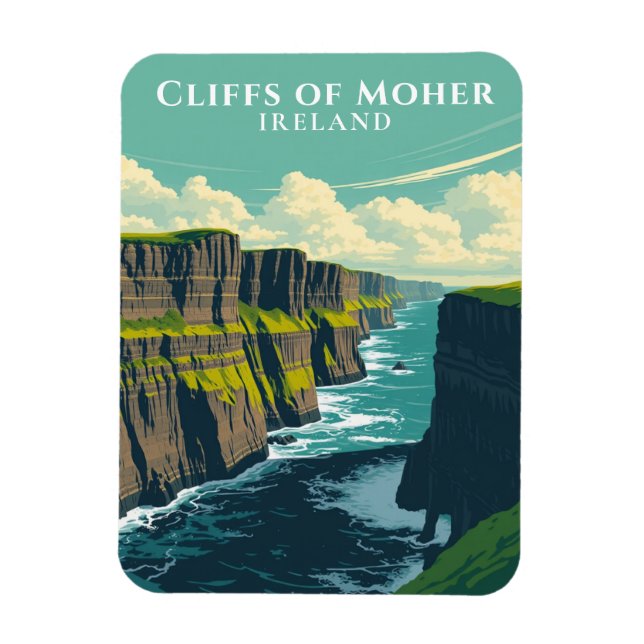 Ikoniska klippor av Moher Ireland Landmark Souveni Magnet (Vertikal)