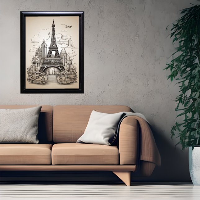 Ikoniska landmärken på monokroma kloster poster (Skapare uppladdad)