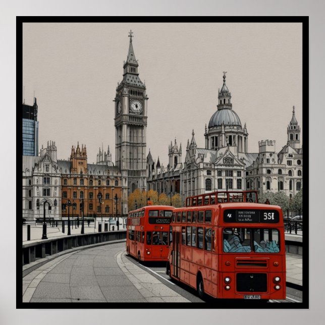 Ikoniska London  Poster (Framsidan)