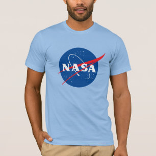 Ikoniska NASA-bomull Passande T-Shirt (blått)