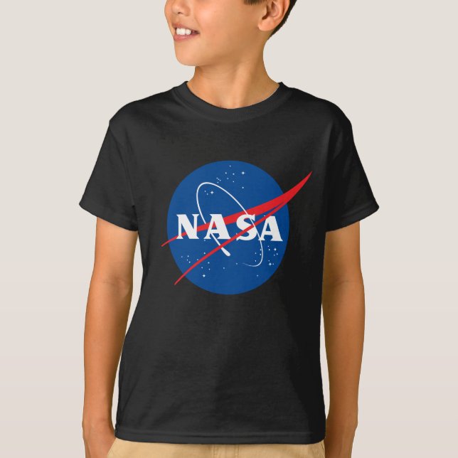 Ikoniska NASA Kids’ Eclipse Black T-Shirt (XS-XL) (Framsida)