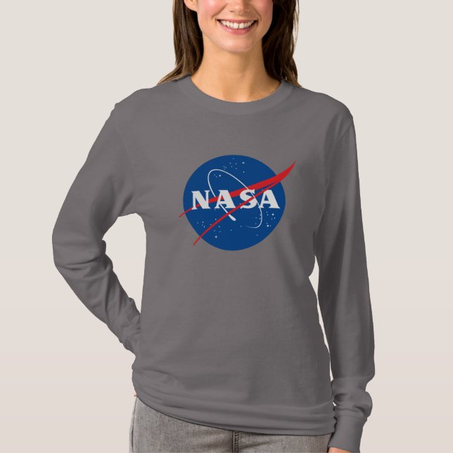 Ikoniska NASA Kvinnor L/S T-Shirt (Mörk Side Grått (Framsida)