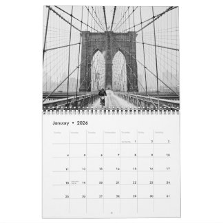 Ikoniska New York City Broar 2026 Foto Vägg Kalend Kalender