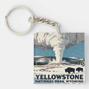 Ikoniska Old Faithful Yellowstone Geyser Park