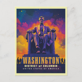 Ikoniska Washington D.C. med Lincolnminnesmärket Vykort