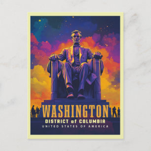 Ikoniska Washington D.C. med Lincolnminnesmärket Vykort