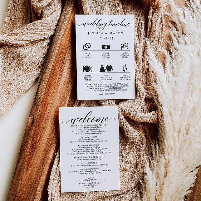 Ikoniskt bröllopsschema och bröllops välkomsthälsn program (Skapare uppladdad)