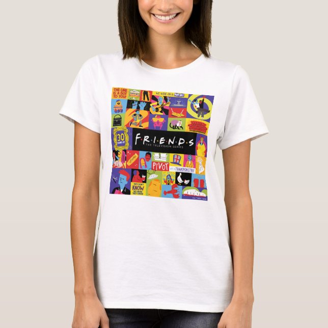 Ikoniskt FRIENDS™ Mönster T Shirt (Framsida)