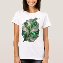 Ikoniskt Grönt GRÖNT OCH VITT BLAD MED STJÄRNOR T Shirt
