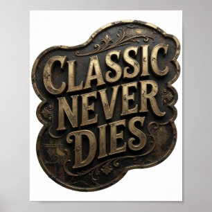 Ikoniskt Guld KLASISKER ALDRIG DÖR Poster