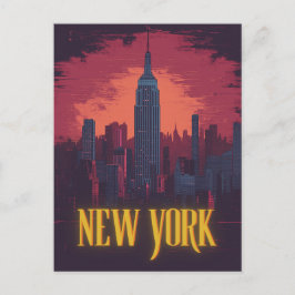 Ikoniskt New York City-landskap – Stadssilhuett på Vykort