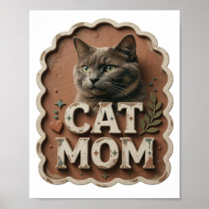 Ikoniskt orange CAT MOM tryck