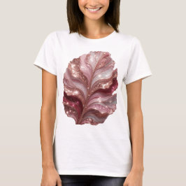 Ikoniskt Silver LJUSNANDE BLAD Tryck T Shirt