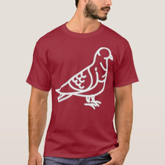 Ikonkonkonkontur för Pigeon Bird Badge Patch Line  T Shirt
