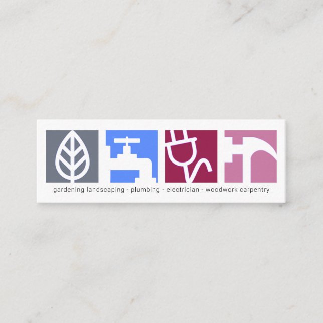 Ikonsignal för stora byggtjänster mini visitkort (Framsida)