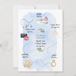 Ikontidslinje för hur vi träffade Möhippa Par Show Inbjudningar