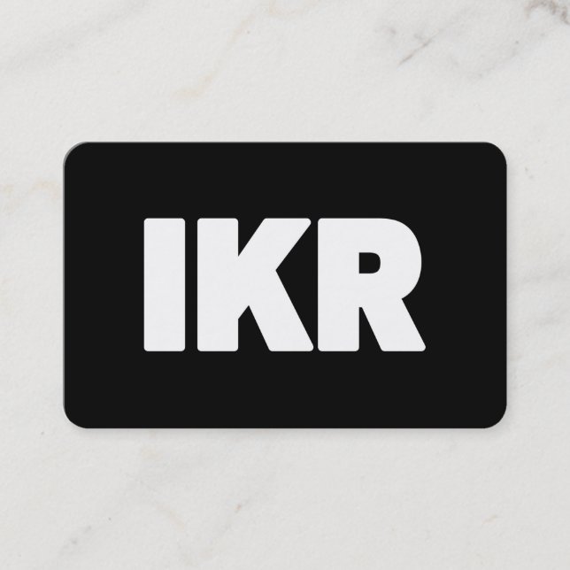 IKR | Text Slang Visitkort (Framsida)