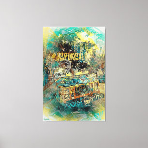 Ikräm graffiti lastbil Missiondistrict SanFrancisc Canvastryck