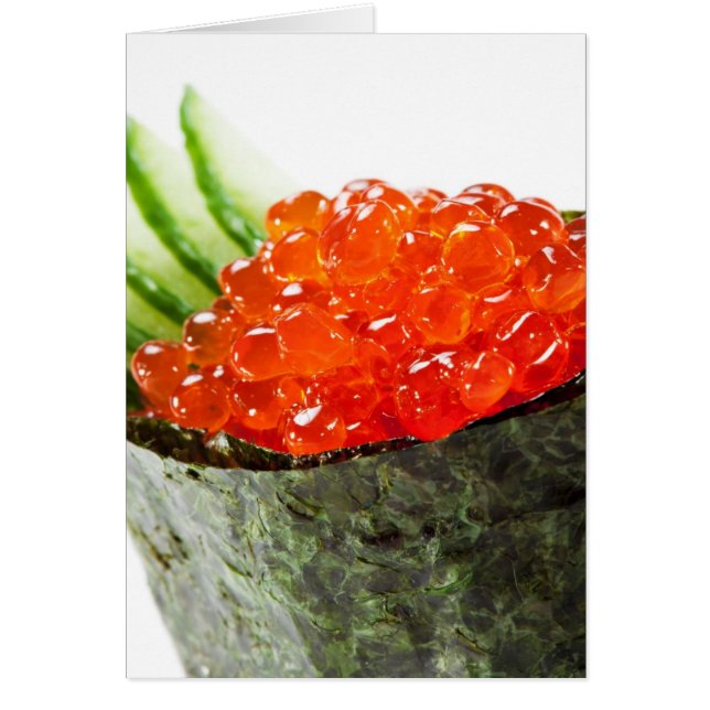 Ikura (Salmon Roe) Gunkan Maki Sushi Hälsningskort (Framsidan)