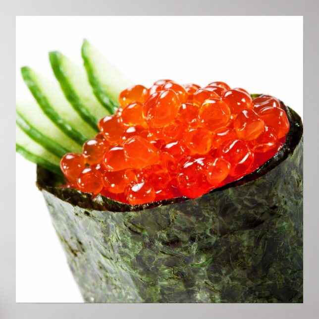 Ikura (Salmon Roe) Gunkan Maki Sushi Poster (Framsidan)