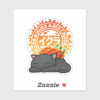 Ikura Salmon Roe Sushi Cat Klistermärken