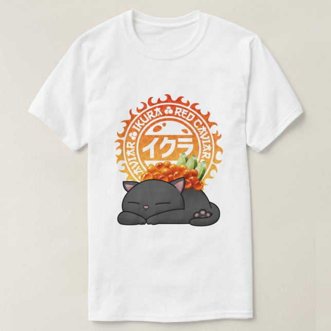 Ikura Salmon Roe Sushi Cat T Shirt (Design framsida)