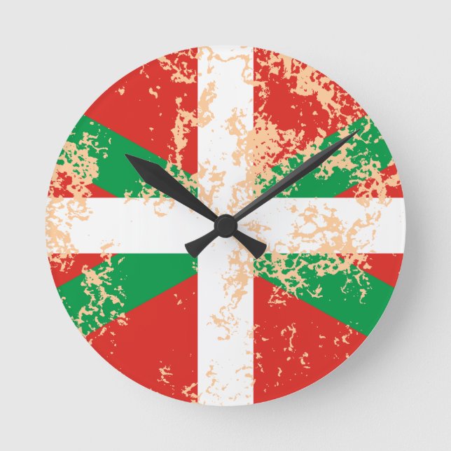 Ikurriña desgastada rund klocka (Framsida)