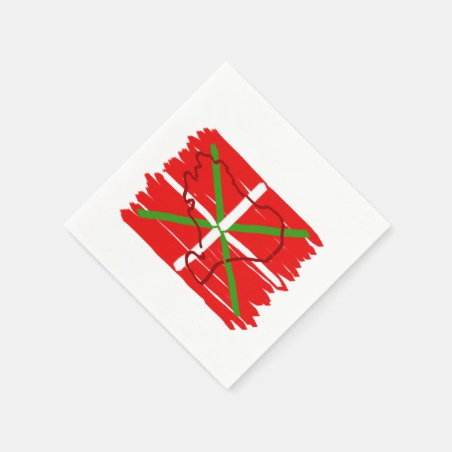 Ikurriña med Baskiska Land kontur, Pappersservett (Hörn)