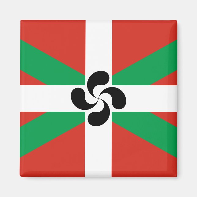 Ikurriña med Lauburu-symbol Magnet (Framsidan)