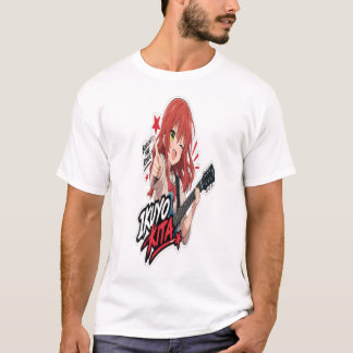 : Ikuyo Kita Anime Gitarr Klistermärke | Rockmusik T Shirt