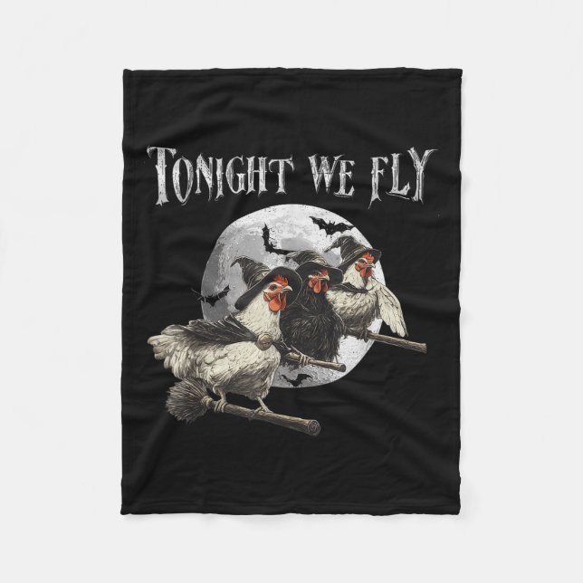 Ikväll är vi Fly Fly Fny Chicken Halloween Costume Fleecefilt (Framsidan)