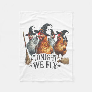 Ikväll är vi Fly Fly Witch Chicken Halloween Costu Fleecefilt