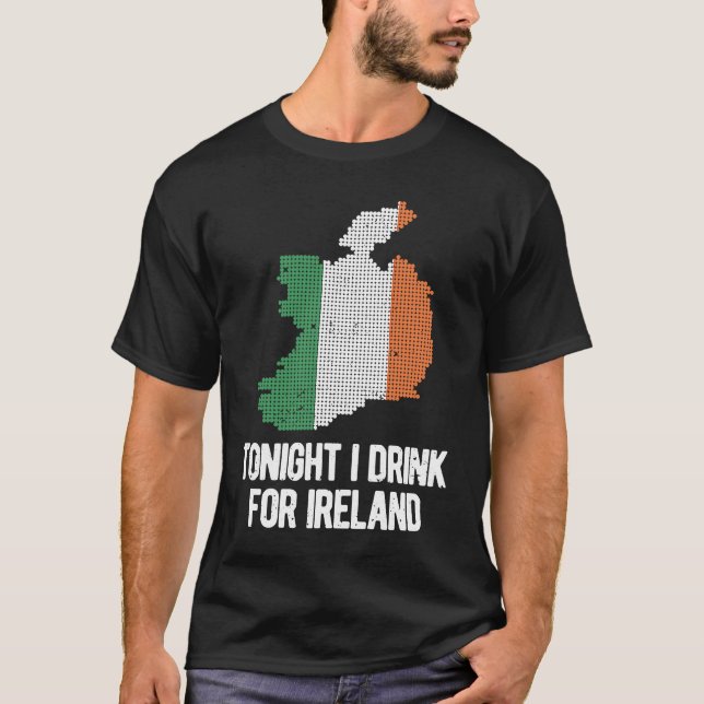 Ikväll dricker jag för Irland St patrick's day Iri T Shirt (Framsida)