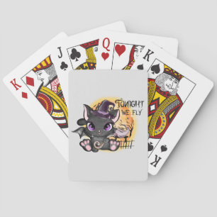 Ikväll flyger vi - Black Witch Cat Casinokort