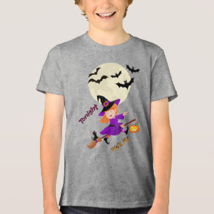 Ikväll flyger vi Cute häxa Broom Flies T-shirt