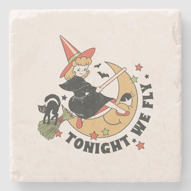 Ikväll flyger vi Cute Witch Stenunderlägg (Framsidan)