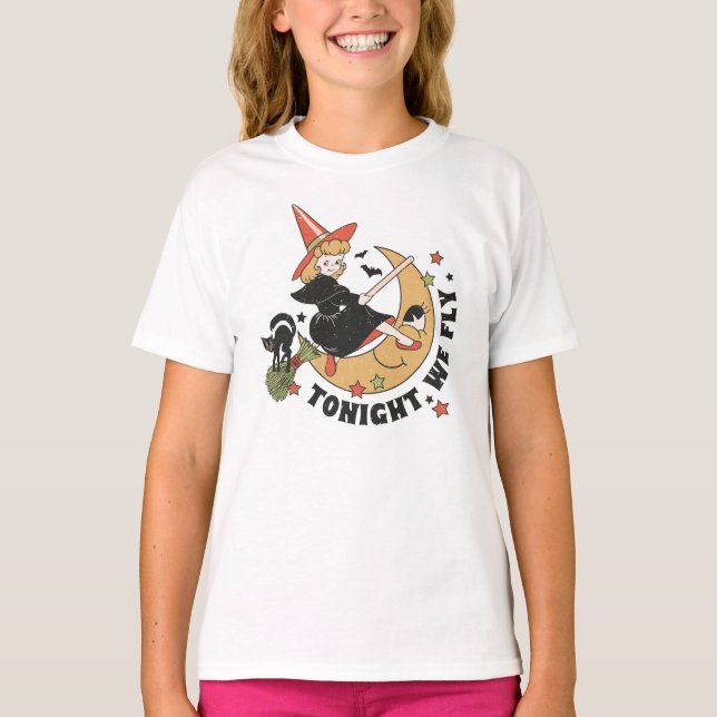 Ikväll flyger vi Cute Witch T Shirt (Framsida)