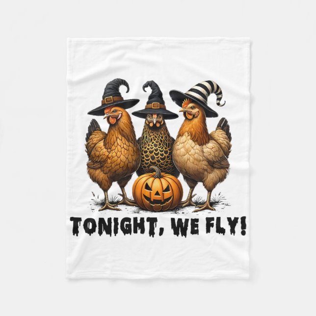 Ikväll flyger vi Halloween Chicken Fall Boskap Fleecefilt (Framsidan)