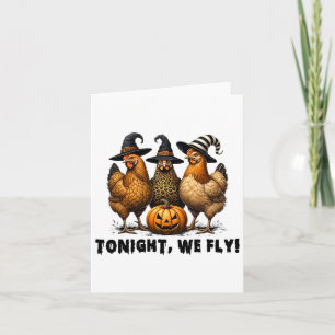 Ikväll flyger vi Halloween Chicken Fall Boskap Kort