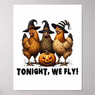 Ikväll flyger vi Halloween Chicken Fall Boskap Poster