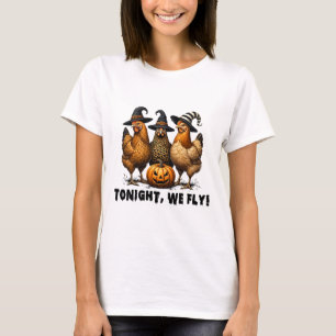 Ikväll flyger vi Halloween Chicken Fall Boskap T Shirt