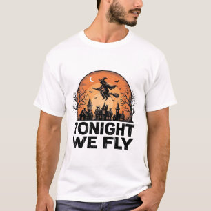 Ikväll Flyger Vi Vintage Häxa Halloween Tröja Desi