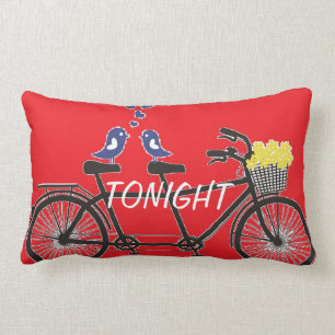 Ikväll - inte ikväll - love birds på cykeln - lumbarkudde